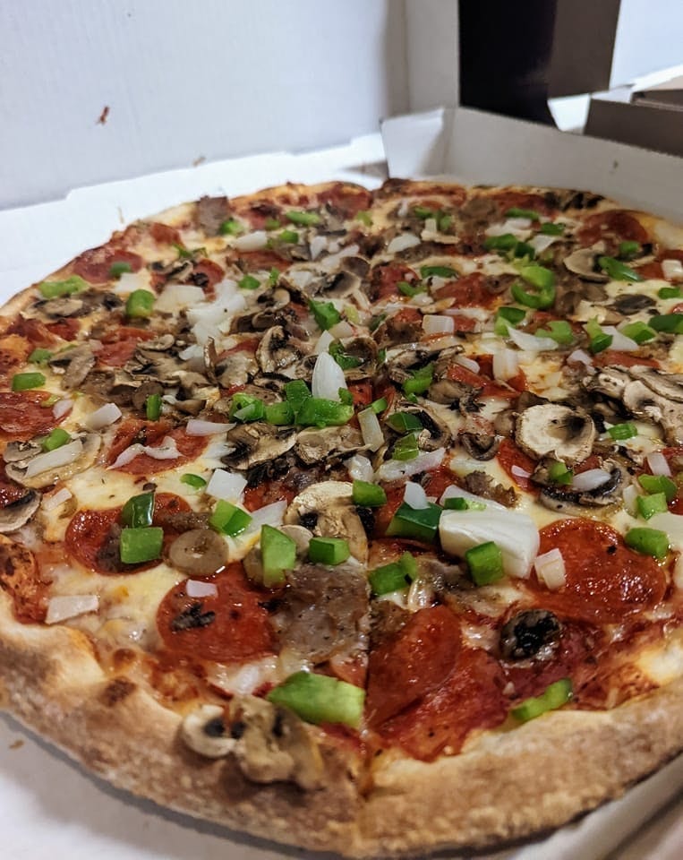 The Mattie Deluxe Pizza.