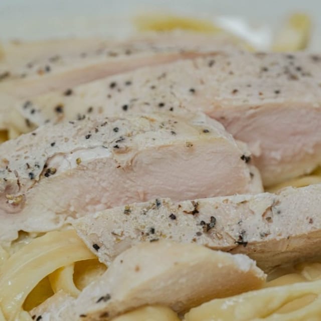Pasta Chicken Alfredo.